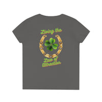 Prosperity Manifestation Tee: Attracting Wealth & Well-being. Ladies' V-Neck T-Shirt