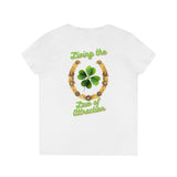 Prosperity Manifestation Tee: Attracting Wealth & Well-being. Ladies' V-Neck T-Shirt