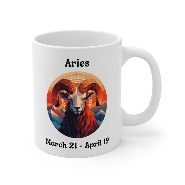Aries - The Adventurous Ram Mug. Ceramic Mug 11oz
