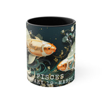 Cosmic Harmony Zodiac Mug Collection - Pisces. Accent Coffee Mug, 11oz