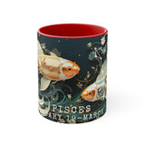 Cosmic Harmony Zodiac Mug Collection - Pisces. Accent Coffee Mug, 11oz