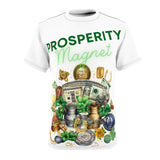 Prosperity Manifestation Tee: Attracting Wealth & Well-being. Unisex Cut & Sew Tee (AOP)