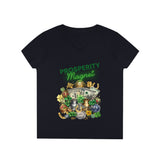 Prosperity Manifestation Tee: Attracting Wealth & Well-being. Ladies' V-Neck T-Shirt