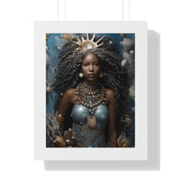 Yemaya's Oceanic Majesty: A Spellbinding Spiritual Art Framed Vertical Poster