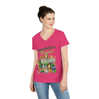 Prosperity Manifestation Tee: Attracting Wealth & Well-being. Ladies' V-Neck T-Shirt