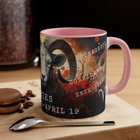 Cosmic Harmony Zodiac Mug Collection - Aries. Accent Coffee Mug, 11oz