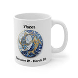 Pisces - The Dreamy Fish Mug. Ceramic Mug 11oz