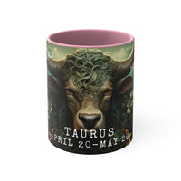Cosmic Harmony Zodiac Mug Collection - Taurus. Accent Coffee Mug, 11oz