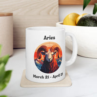 Aries - The Adventurous Ram Mug. Ceramic Mug 11oz