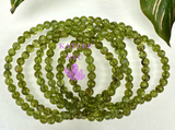 5-5.5mm Natural Peridot 7.5” Crystal Stretch Bracelet