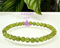 5-5.5mm Natural Peridot 7.5” Crystal Stretch Bracelet