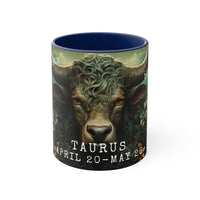 Cosmic Harmony Zodiac Mug Collection - Taurus. Accent Coffee Mug, 11oz