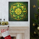 Golden Bloom Mandala Wall Art