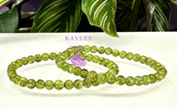 5-5.5mm Natural Peridot 7.5” Crystal Stretch Bracelet