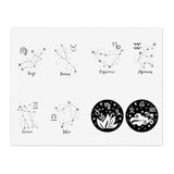 Enlighten Sticker Sheets - Opposite Elements Zodiac Signs. Sticker Sheets