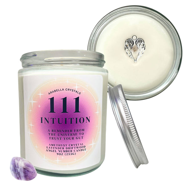 111 Intuition Angel Number Candle