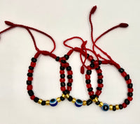 Braided Red and Black Baby Bracelet with Eye