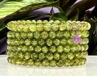 5-5.5mm Natural Peridot 7.5” Crystal Stretch Bracelet