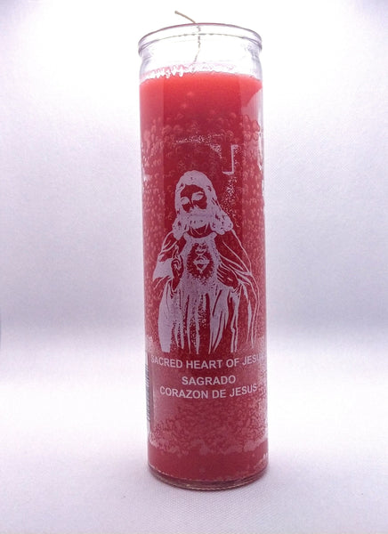 Sacred Heart Of Jesus  ( Sagrado Corazon de Jesus )  Red ( Rojo ) Candle